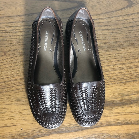 Covington Florence Women’s Brown Woven Leather Slip On Shoe Size 5M - Picture 2 of 9